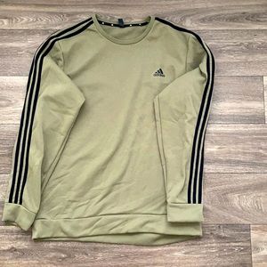 Army green 3 stripe Adidas men’s pullover jacket